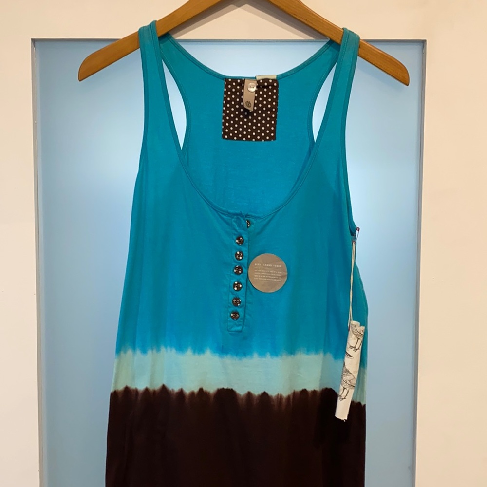 Element ladies turquoise & brown tank Sz M NWT